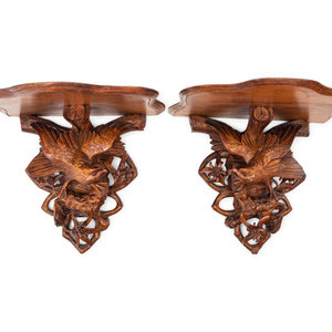 A Pair of Black Forest Style Carved 2a76c2