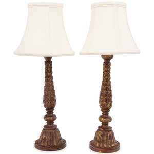 A Pair of Giltwood Table Lamps 20th 2a76dd