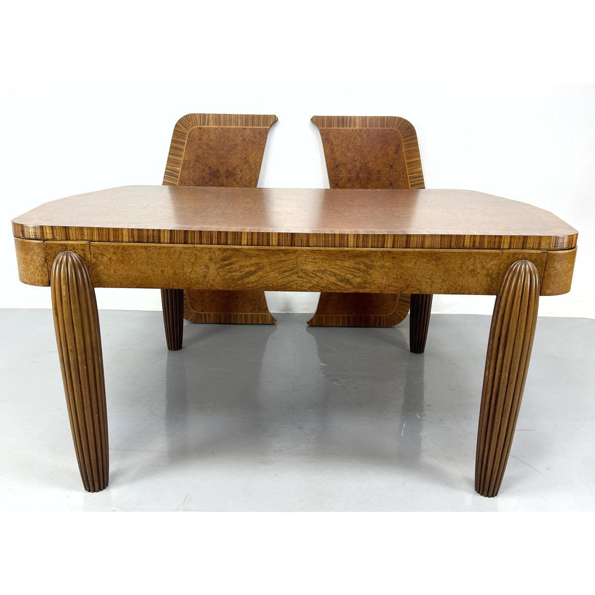 French Art Deco Burl Wood Dining 2a76ee
