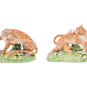 A Pair of Derby Porcelain Leopards Circa 2a776f