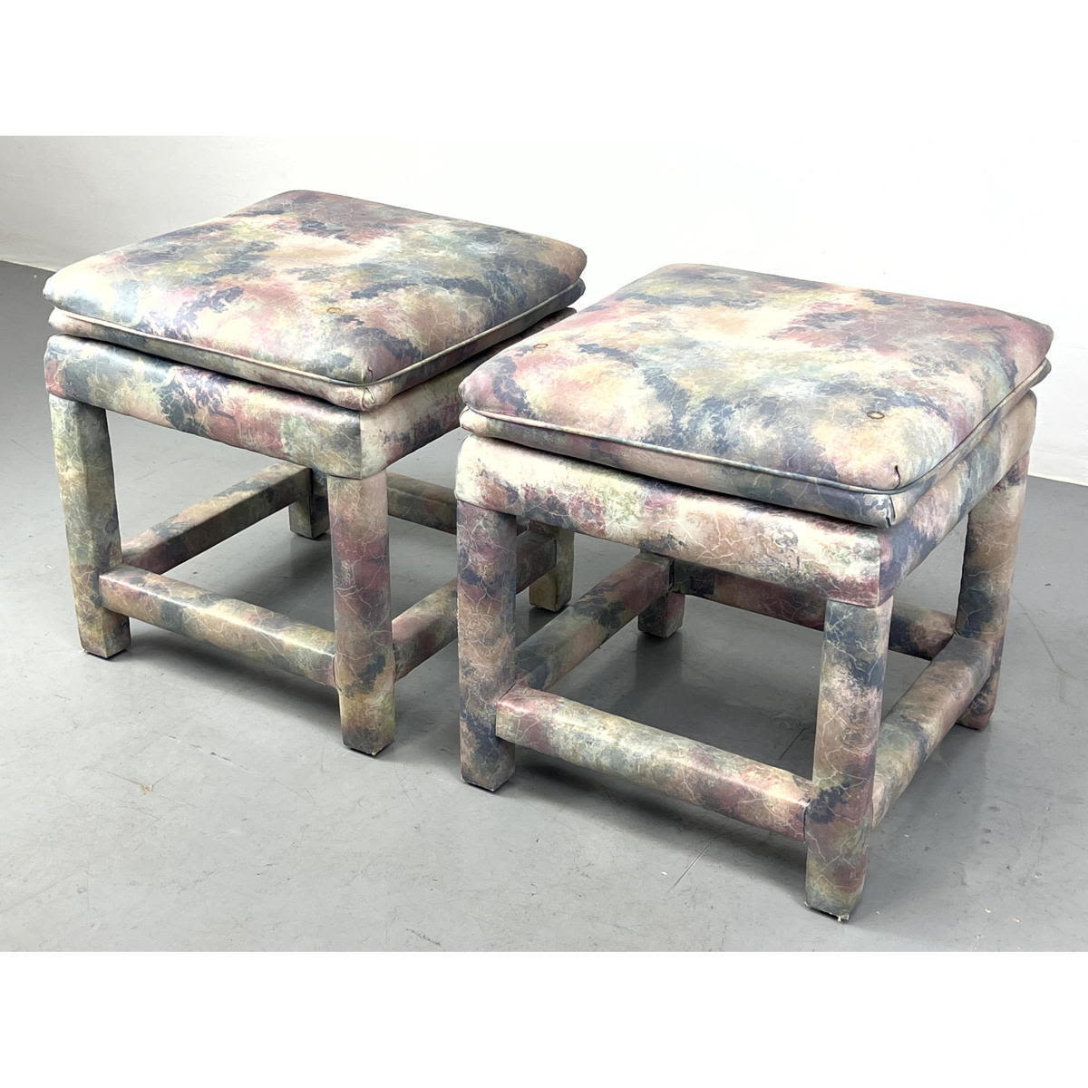 Pair of 80s Upholstered Parsons