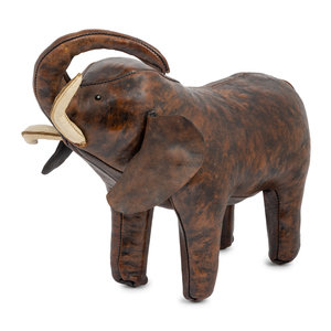 A Leather Elephant Foot Stool Attributed