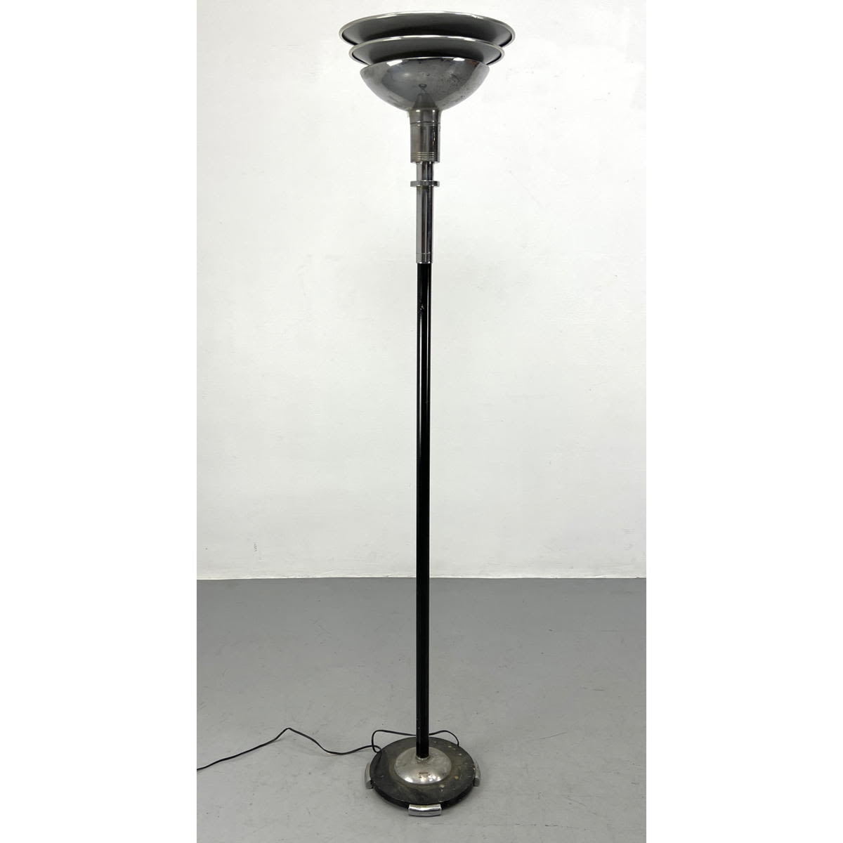 Art Deco Chrome Floor Lamp Louvered 2a7789
