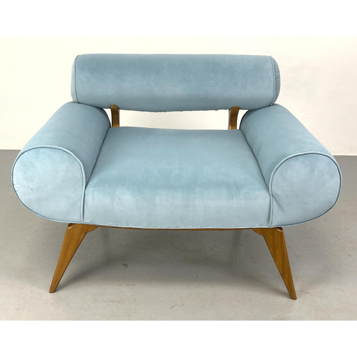 Pale Blue Velvet Upholstered Lounge
