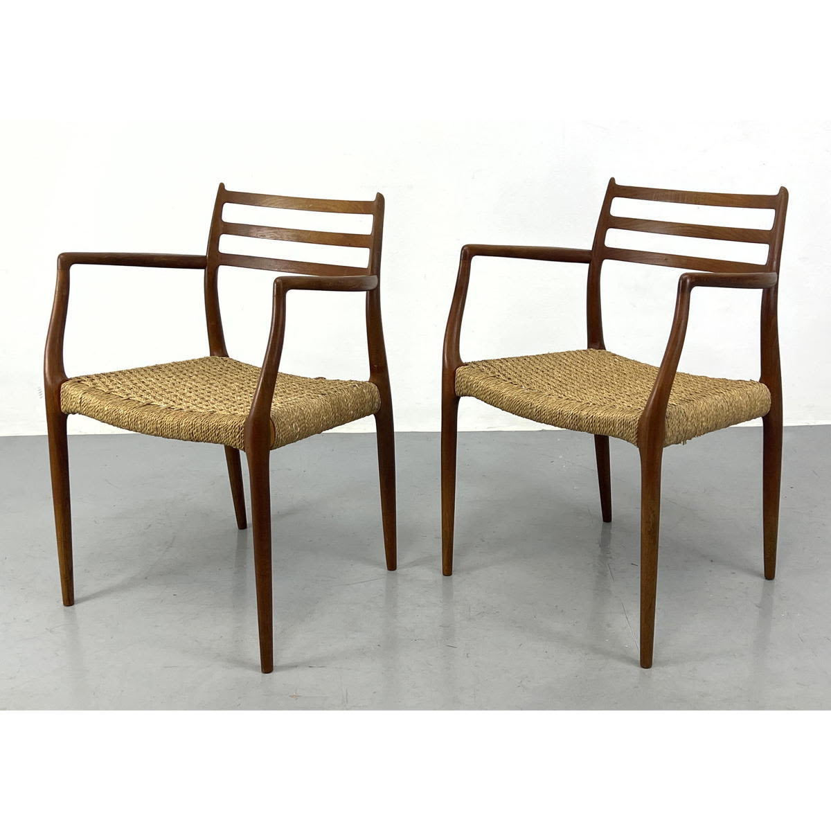 Pair of Niels Moller Teak Arm Chairs