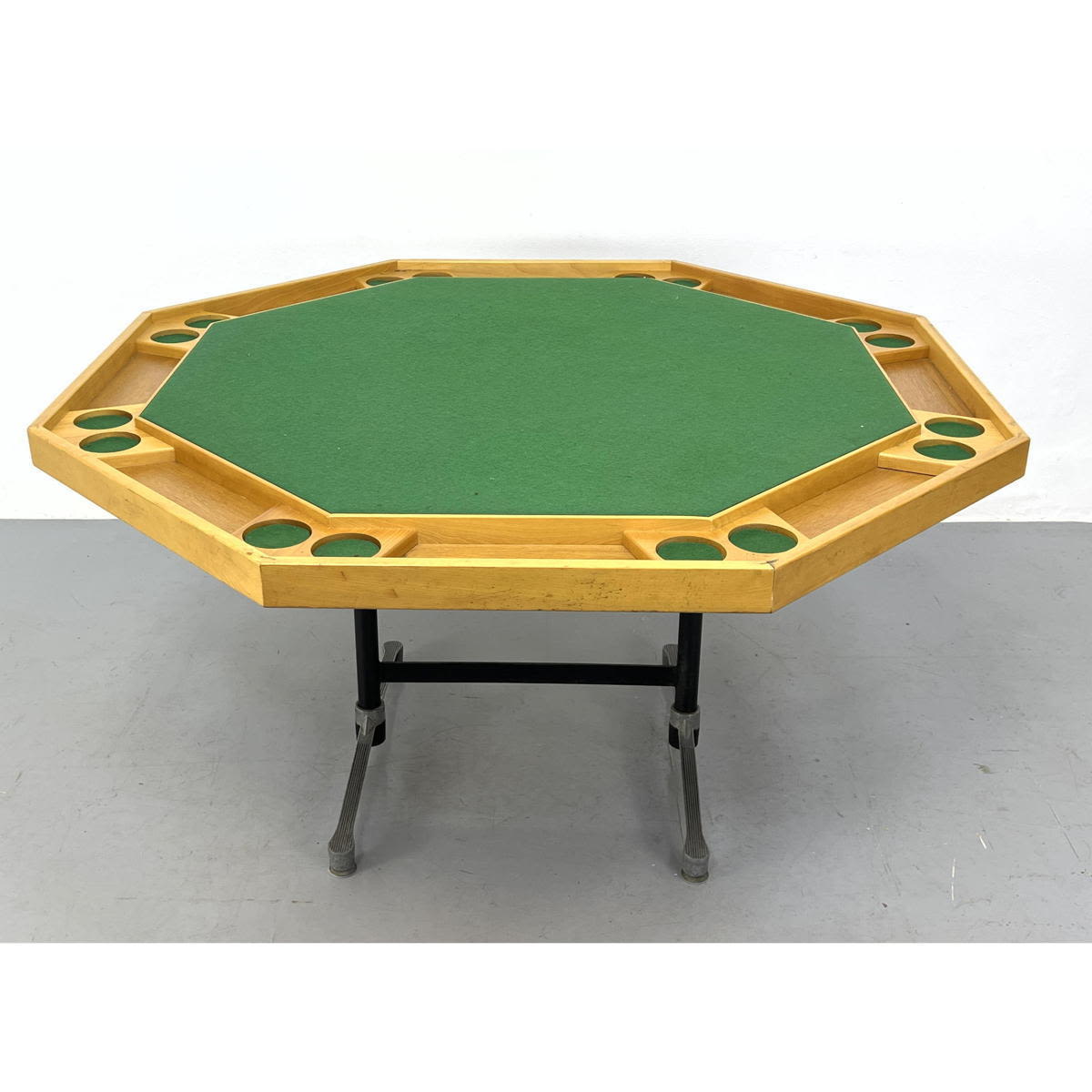 Octagonal Game Table. Blond Wood Frame