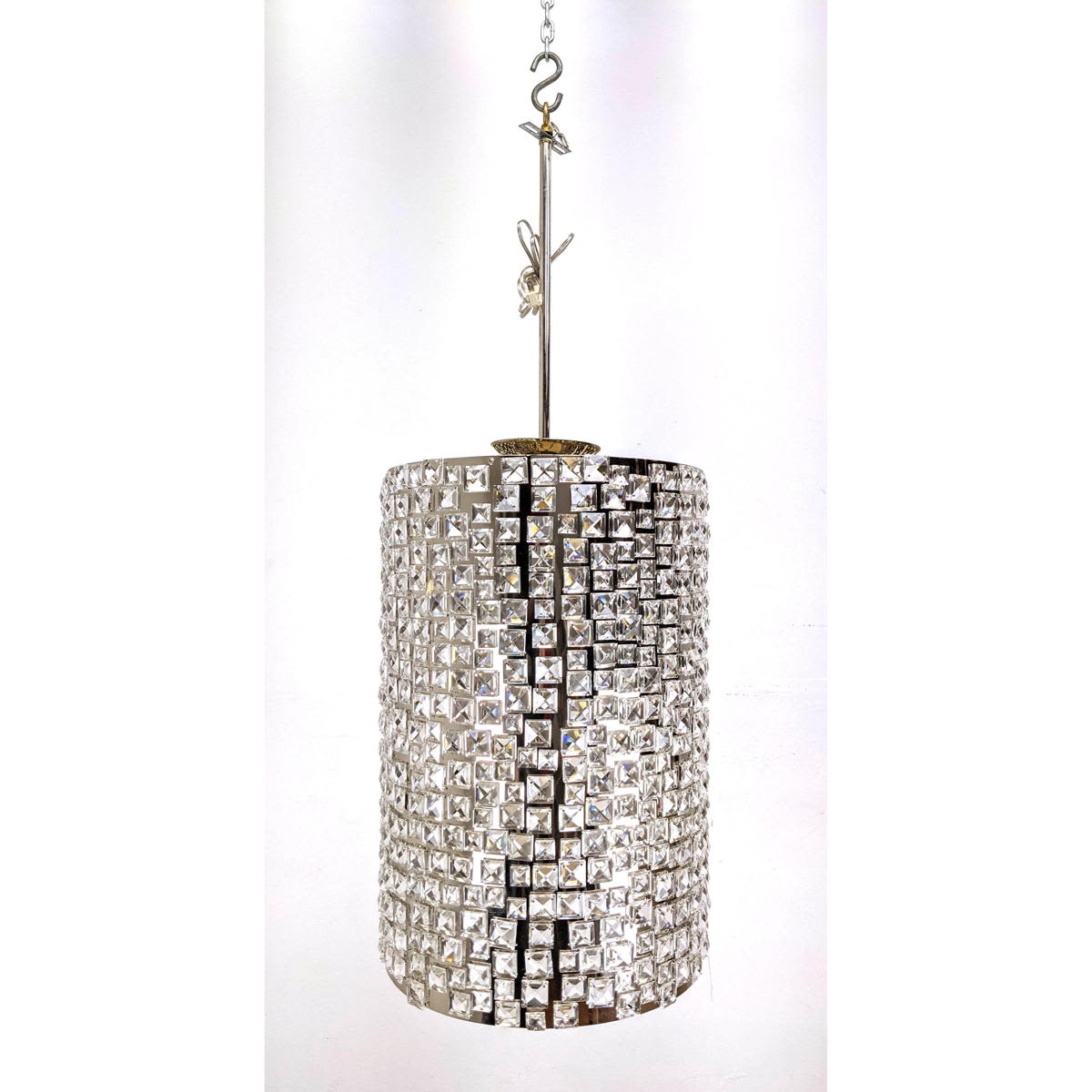 Large Chrome Drum Form Chandelier  2a782d