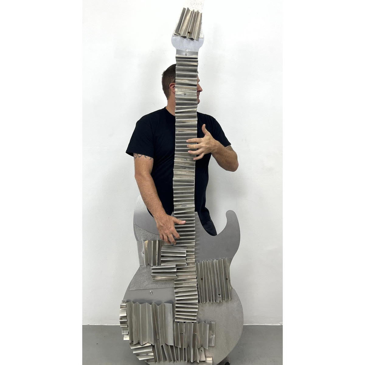 Large 7 foot Steel Figural Guitar