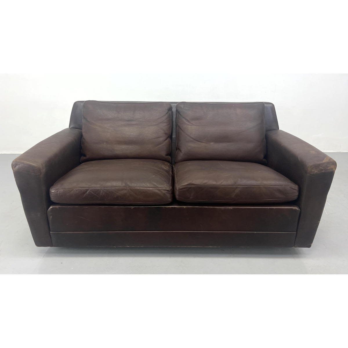 Art Deco Style Leather Love Seat
