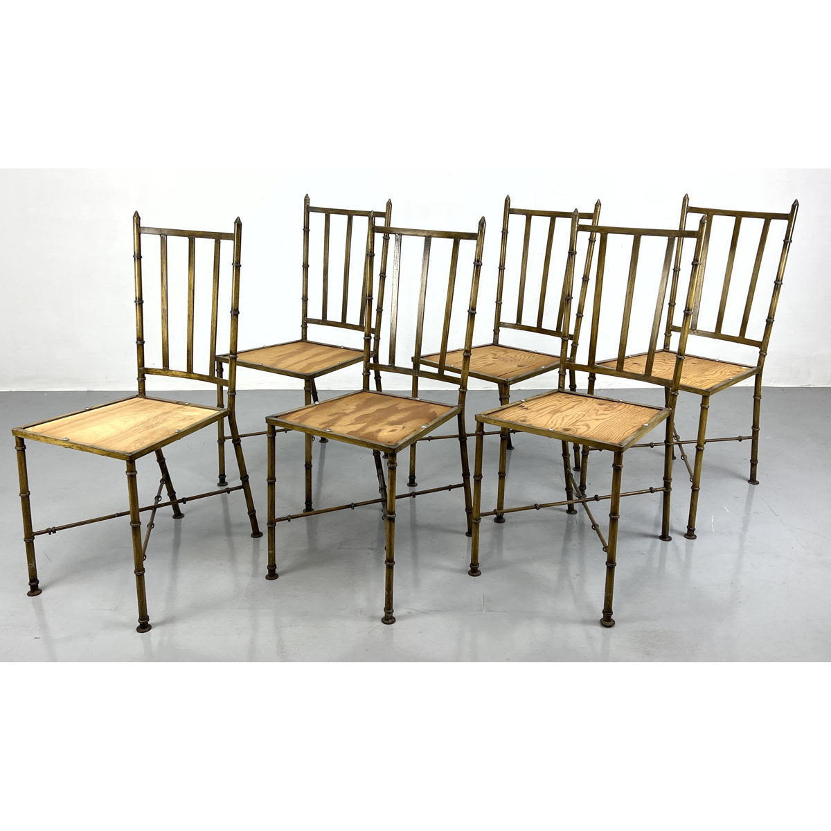 Set 6 Painted Faux Bamboo Metal 2a7856