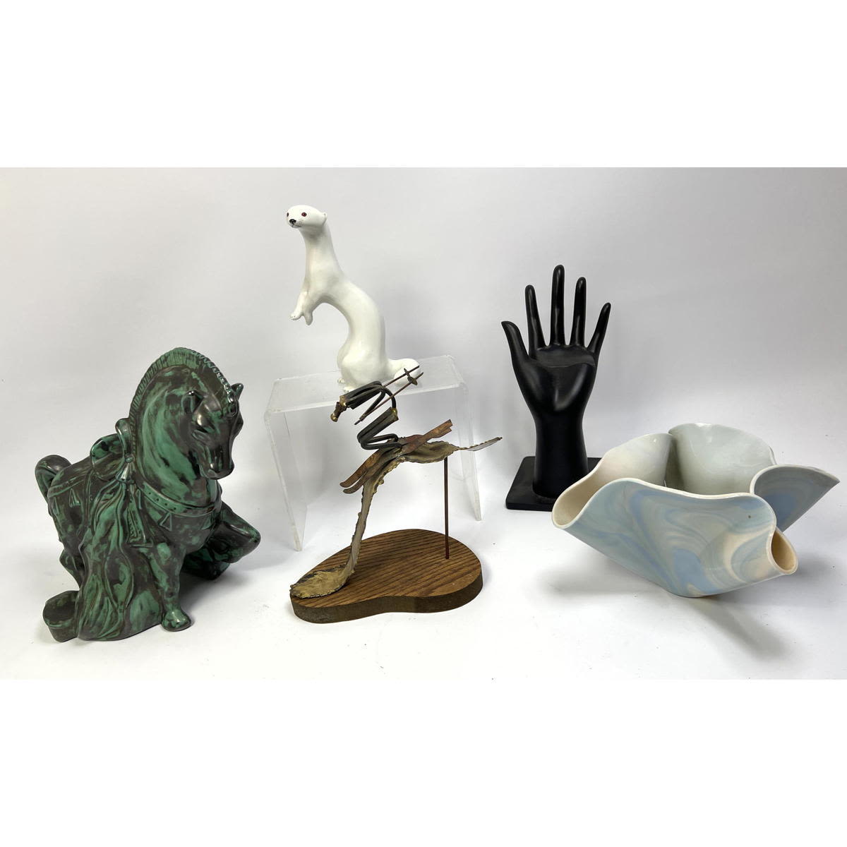 Mixed lot pottery and metal Sculptures  2a7892