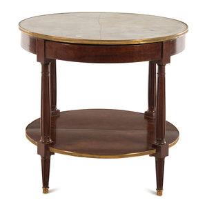 A Louis XVI Mahogany Two-Tier Marble-Top