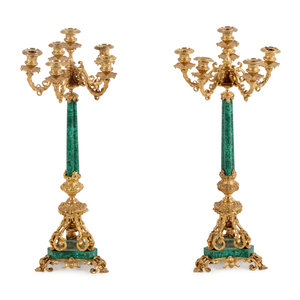 A Pair of French Gilt Bronze and