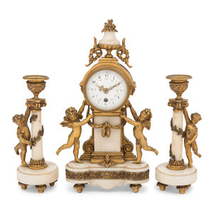 A French Gilt Bronze Mounted Marble