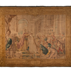 An Italian Painted Tapestry Depicting