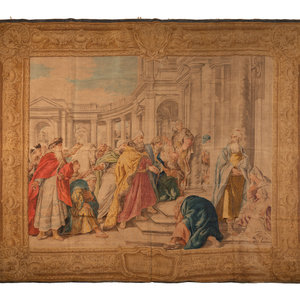 An Italian Painted Tapestry Depicting 2a7936