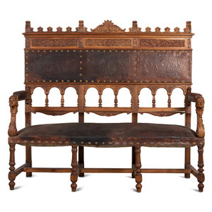 An Austrian Carved Walnut Bench 2a7950