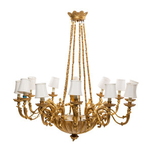 An Austrian Giltwood Twelve-Light