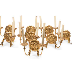 A Set of Eight Continental Giltwood