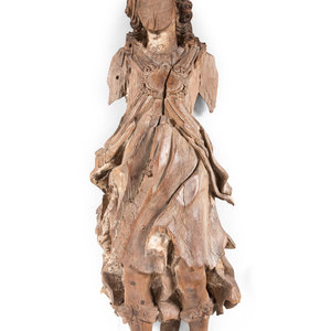 A Continental Carved Angel Figure 18th 2a7974