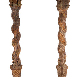 A Pair of Carved and Polychrome 2a7970