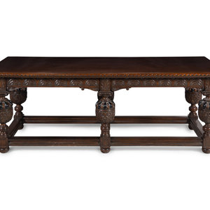 A Jacobean Style Oak Library Table with 2a798b