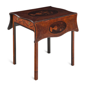 A George III Mahogany and Marquetry