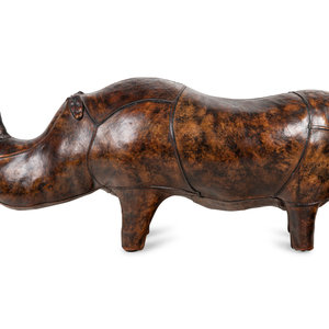 An Omersa Leather Rhinoceros Footstool 20th 2a79bd