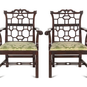 A Pair of Chinese Chippendale Style