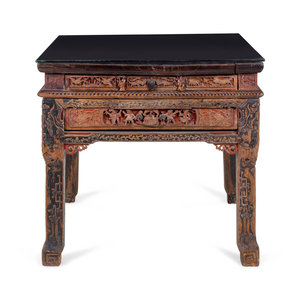 A Chinese Export Carved and Lacquered 2a79d1