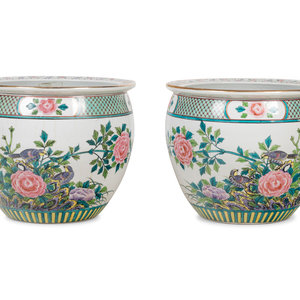 A Pair of Chinese Export Enameled