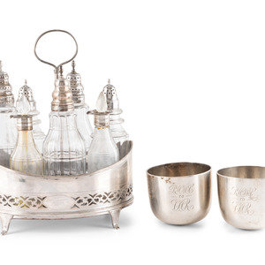 A George III Silver Cruet Set and 2a7a16