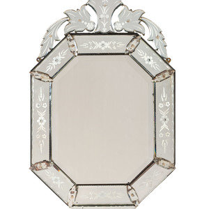A Venetian Etched Glass Mirror 20th 2a7a51