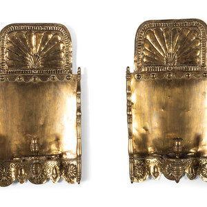 A Pair of Dutch Pressed Brass One-Light