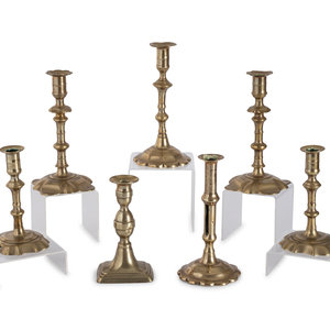 Seven English Brass Candlesticks
18th