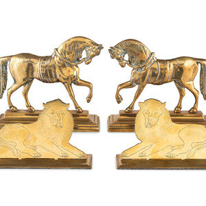 Two Pairs of Brass Animal-Form