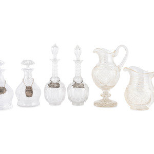 Four Cut Glass Decanters and Two 2a7ab8