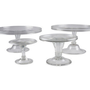 Four Blown Glass Cake Stands
Early