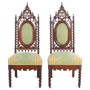 A Pair of Gothic Revival Carved