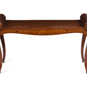 A Dutch Marquetry Hall Bench
Late