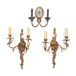 A Pair of Gilt Metal Two Light 2aa288