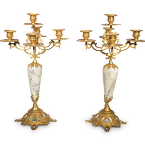 A Pair of Continental Gilt Bronze