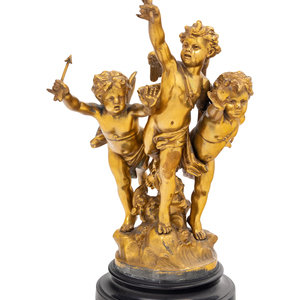 A Continental Gilt Bronze Figural