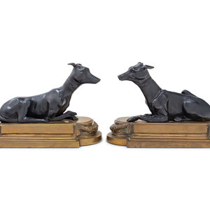 A Pair of Gilt and Patinated Bronze