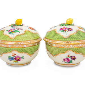 A Pair of Vienna Porcelain Covered