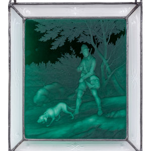 A Bohemian Glass Lithophane Panel Mid 19th 2aa2e8