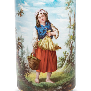 An English Painted Porcelain Vase