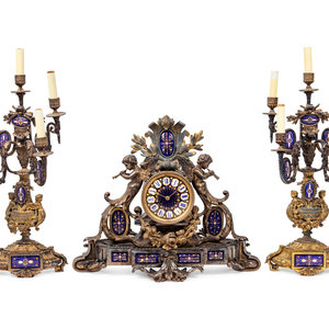 A Napoleon III Gilt Bronze and Enamel