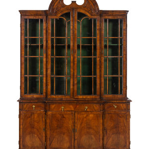 A George II Walnut Breakfront Bookcase
Mid-18th