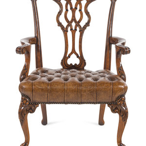 A George II Style Leather Upholstered 2aa56f